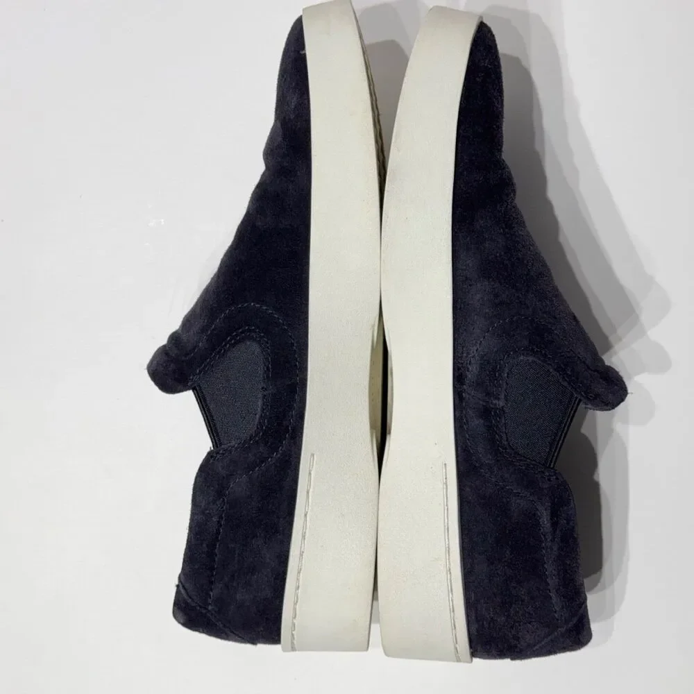 Vince Pacific Suede Slip-On Sneakers Shoes Dark Blue Purple Women's Size 6.5